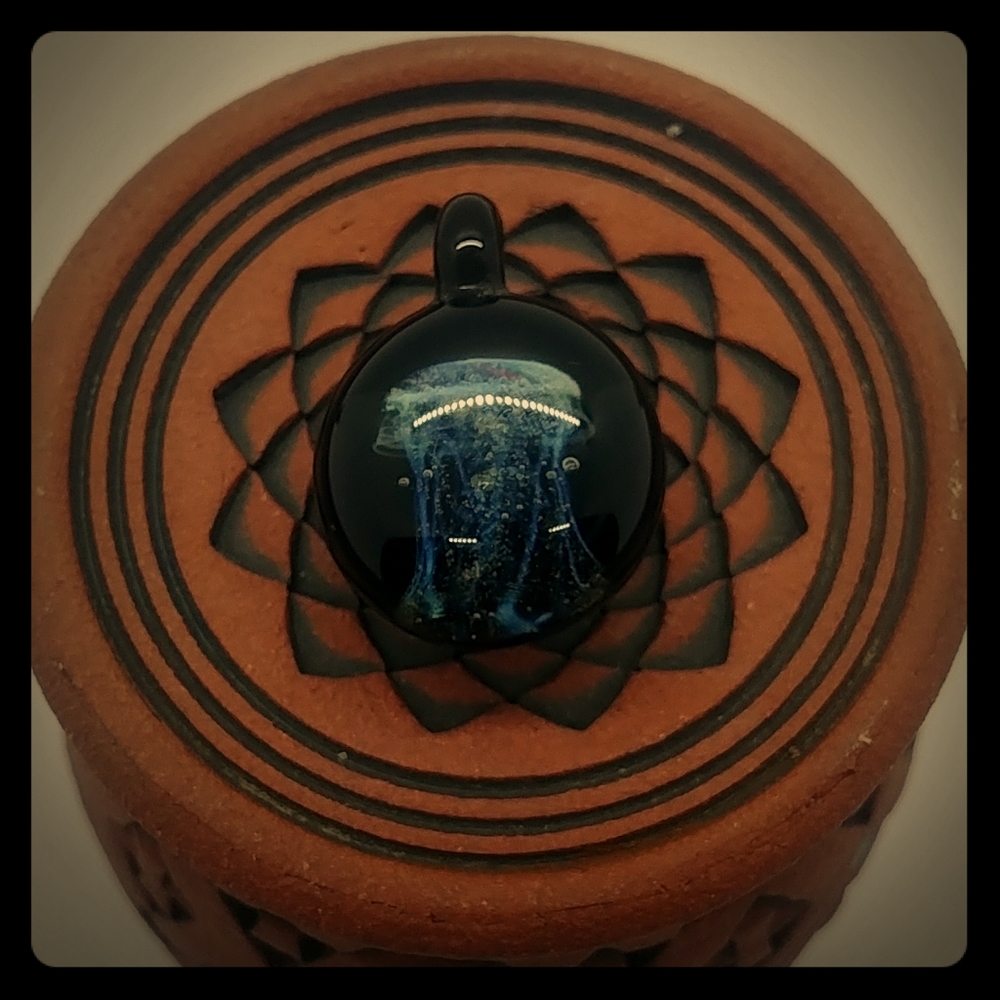 Jellyfish glass pendant
